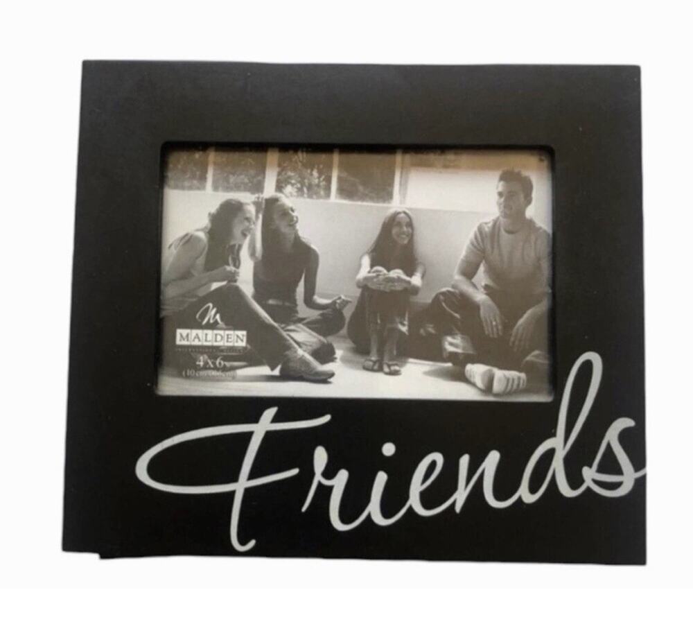 Malden Friends Picture Frame Black 4x6 Script Quote Tabletop Photo Frame